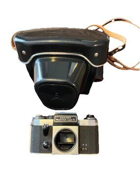 Hanimex Praktica Super TL 35mm SLR Film Camera Body  W/Case Untested Parts Only